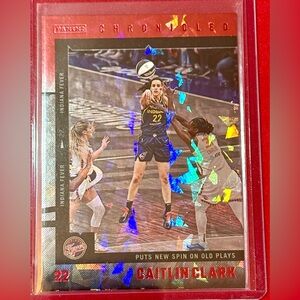 Caitlin Clark Basketball Card Chronicled Red Cracked Holo  New Spin On Old  Play